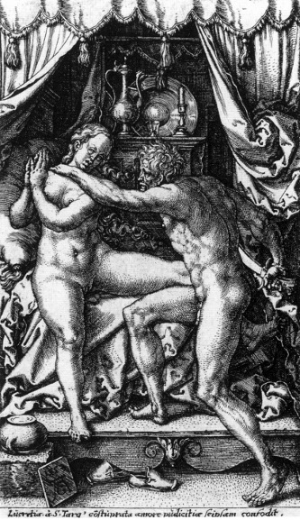 Aldegrever: Vergewaltigung der Lucretia (1553)
